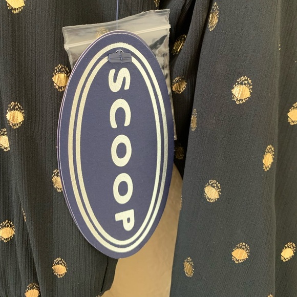 ❣️Scoop NYC Women’s HOLIDAY Gold Dotted Black Dress NWT Size L❣️ - Picture 7 of 10